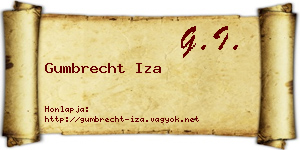 Gumbrecht Iza névjegykártya